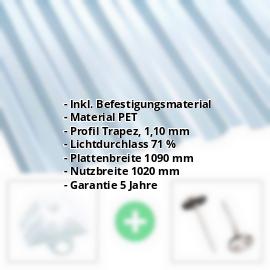 PET Spundwandplatte | 76/18 | Sparpaket | 1,10 mm | Klarbläulich | Breite 3,13 m | Länge 2,00 m #2