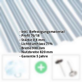 PET Wellplatte | 76/18 | Sparpaket | 0,80 mm | Klarbläulich | Breite 2,54 m | Länge 2,00 m #2