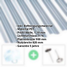 PET Wellplatte | 76/18 | Sparpaket | 1,10 mm | Klarbläulich | Breite 2,54 m | Länge 2,00 m #2