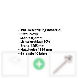 Polycarbonat Spundwandplatte | 76/18 | Sparpaket | 0,90 mm | Opal Weiß | Breite 3,70 m | Länge 2,00 m #2
