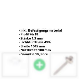 Polycarbonat Spundwandplatte | 76/18 | Sparpaket | 1,30 mm | Opal Weiß | Breite 3,05 m | Länge 2,00 m #2