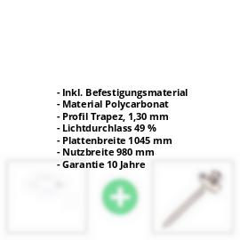 Polycarbonat Spundwandplatte | 76/18 | Sparpaket | 1,30 mm | Opal Weiß | Breite 3,05 m | Länge 2,00 m #2