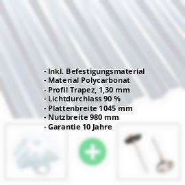 Polycarbonat Spundwandplatte | 76/18 | Sparpaket | 1,30 mm | Klar | Breite 3,00 m | Länge 2,00 m #2