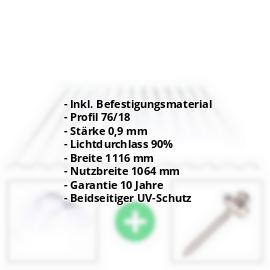 Polycarbonat Wellplatte | 76/18 | Sparpaket | 0,90 mm | Klar | Beidseitiger UV-Schutz | Breite 3,25 m | Länge 2,00 m #2