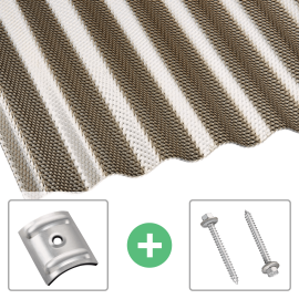 Polycarbonat Wellplatte | 76/18 | Sparpaket | 2,60 mm | Bronze | Wabenstruktur | Breite 3,01 m | Länge 2,00 m #1