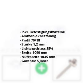 PVC Spundwandplatte | 70/18 | Sparpaket | 1,20 mm | Klarbläulich | Breite 3,18 m | Länge 2,00 m #2