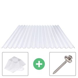 PVC Spundwandplatte | 70/18 | Sparpaket 1,40 mm | Klarbläulich | Breite 3,18 m | Länge 2,00 m PVC Spundwandplatte | 70/18 | Sparpaket | 1,40 mm | Klarbläulich | Breite 3,18 m | Länge 2,00 m #1