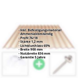 PVC Wellplatte | 76/18 | Sparpaket | 1,20 mm | Bronze | Breite 2,57 m | Länge 2,00 m #2