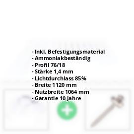 PVC Wellplatte | 76/18 | Sparpaket | 1,40 mm | Klarbläulich | Breite 3,25 m | Länge 2,00 m #2