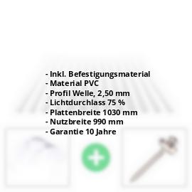 PVC Wellplatte | 76/18 | Sparpaket | 2,50 mm | Klar | Wabenstruktur | Breite 3,01 m | Länge 2,00 m #2