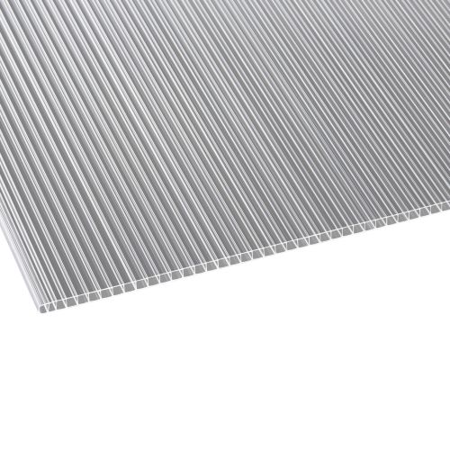 Polycarbonat Doppelstegplatte | 10 mm | Breite 1050 mm | Klar | Beidseitiger UV-Schutz | 2000 mm