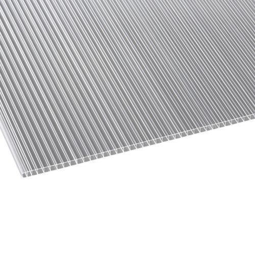 Polycarbonat Doppelstegplatte | 10 mm | Breite 2100 mm | Klar | Beidseitiger UV-Schutz | 2000 mm