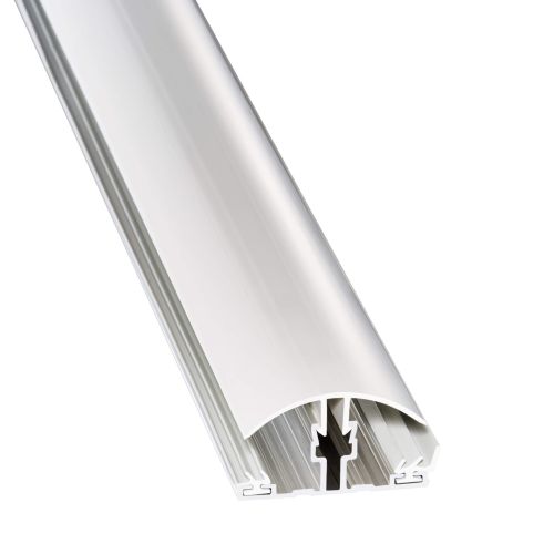 A4 PVC Klemmprofil | Mittelprofil | 10 + 16 mm | Kunststoff | Weiß | 2000 mm