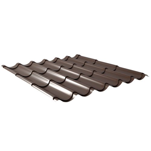 Pfannenblech 2/1060 | Sonderposten | Stahl 0,40 mm | 25 µm Polyester | 8014 - Sepiabraun