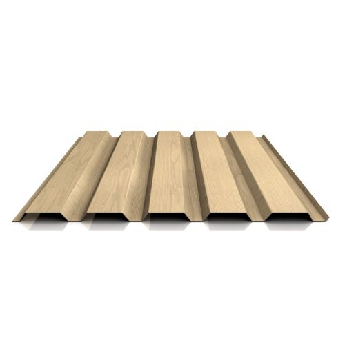Trapezblech 35/207 | Wand | Stahl 0,50 mm | 35 µm Strukturpolyester | Holzoptik - Ahorn