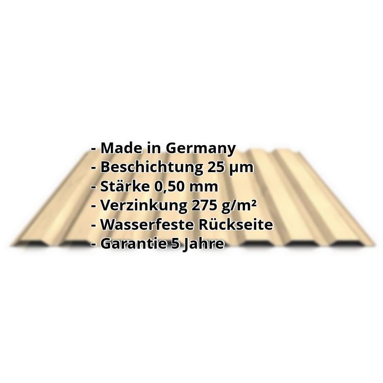 Material Stahl Beschichtung 35 /µm Profil PS20//1100TRA Trapezblech Dachblech Farbe Ziegelrot Profilblech St/ärke 0,50 mm