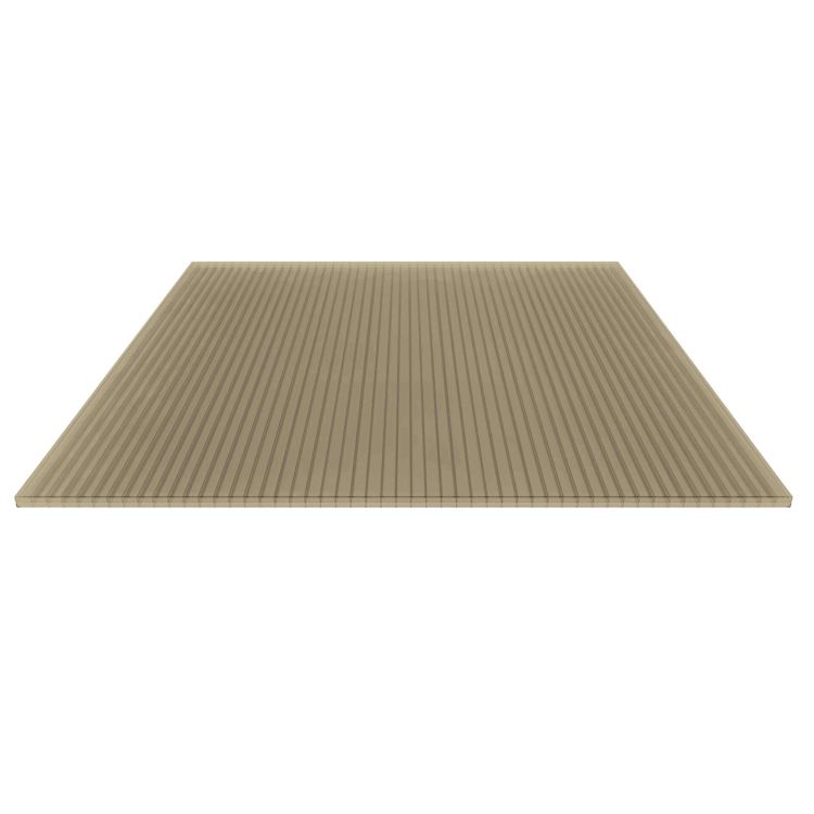 Polycarbonat Stegplatte | 16 mm | Breite 1200 mm | Bronze | 500 mm