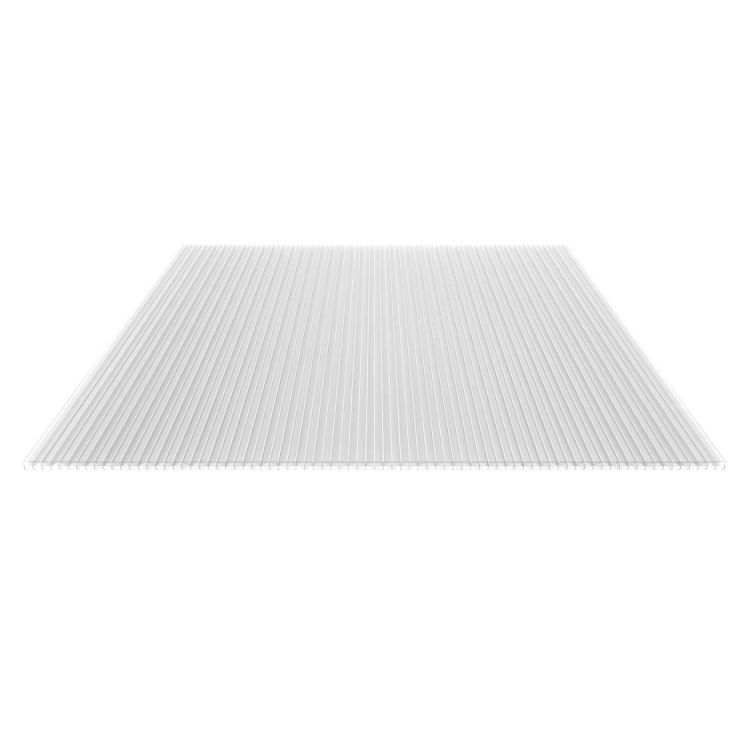 Polycarbonat Stegplatte | 16 mm | Breite 1200 mm | Glasklar | Extra stark | 500 mm