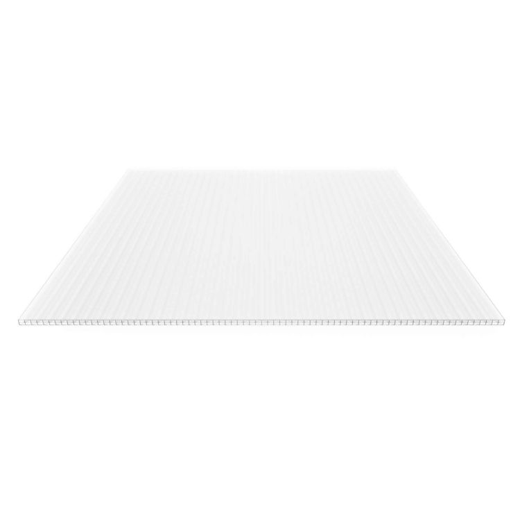 Polycarbonat Stegplatte | 16 mm | Breite 980 mm | Opal Weiß | Extra stark | 500 mm