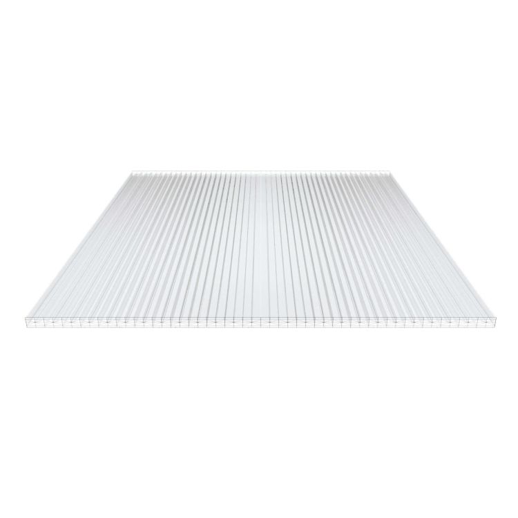 Polycarbonat Stegplatte | 25 mm | Breite 980 mm | Glasklar | Extra Stark | 500 mm