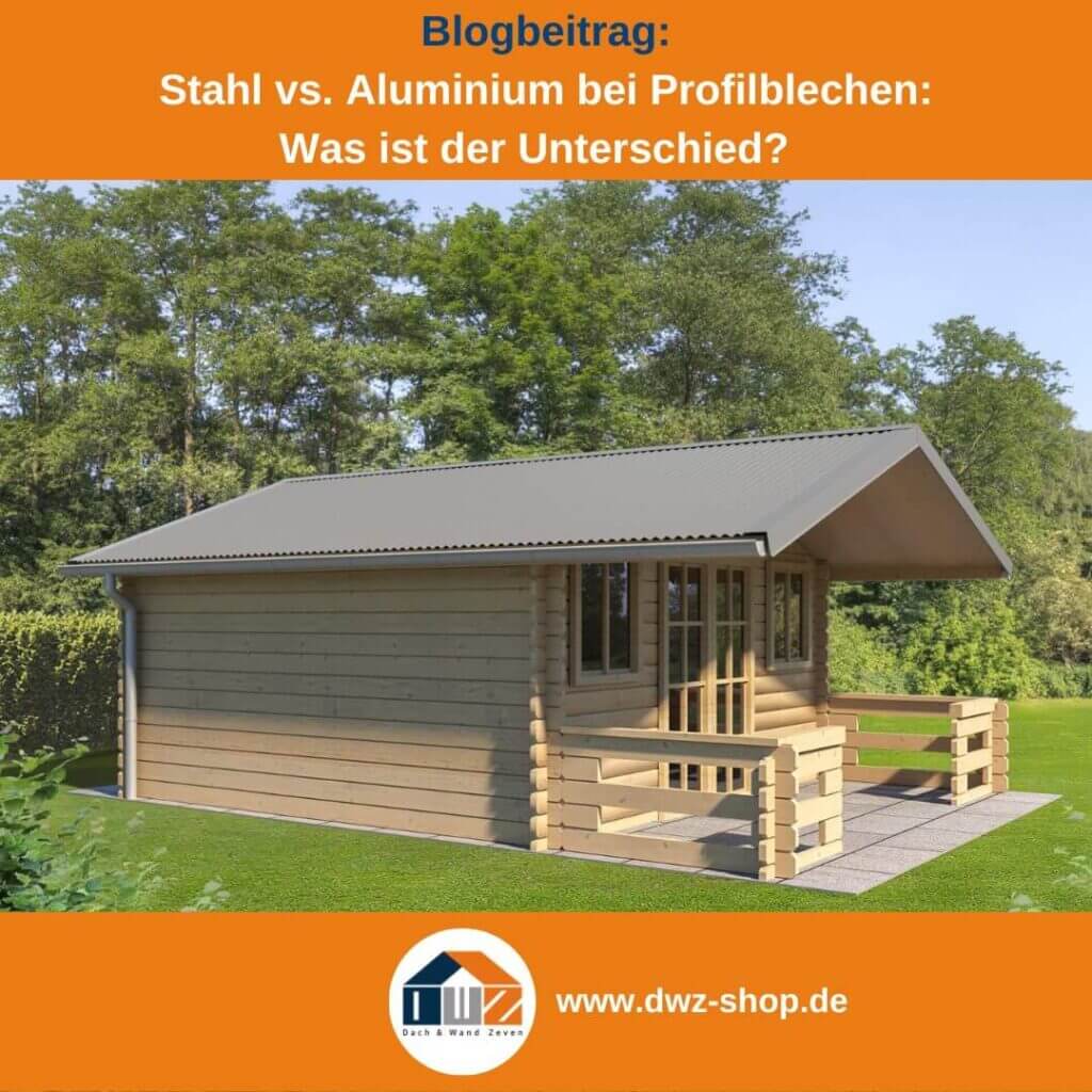 Gartenhaus aus Holz mit einem robusten Wellblechdach im Grünen, ideal für den Garten.