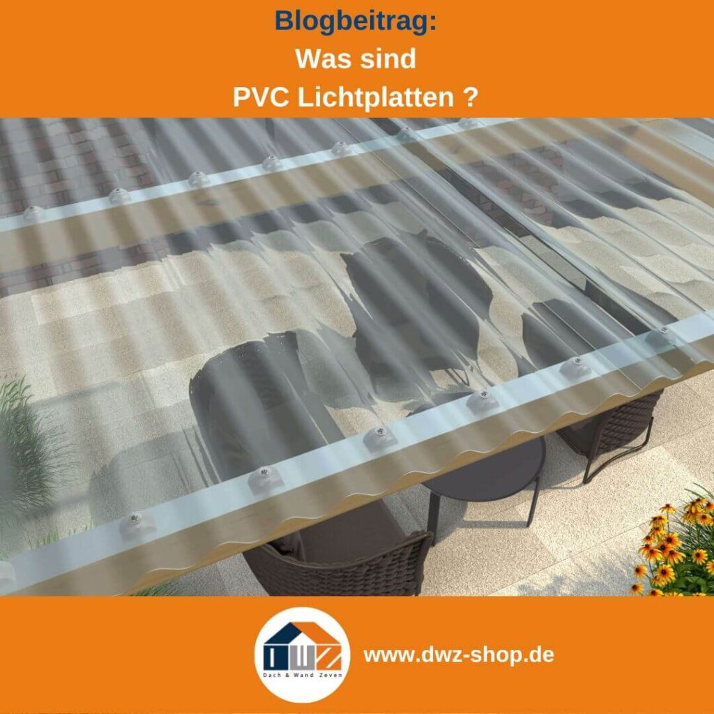 Transparente PVC Lichtplatten auf Terrasse, schützen Möbel vor Wetter, mit Schattenwurf und Pflanzen.
