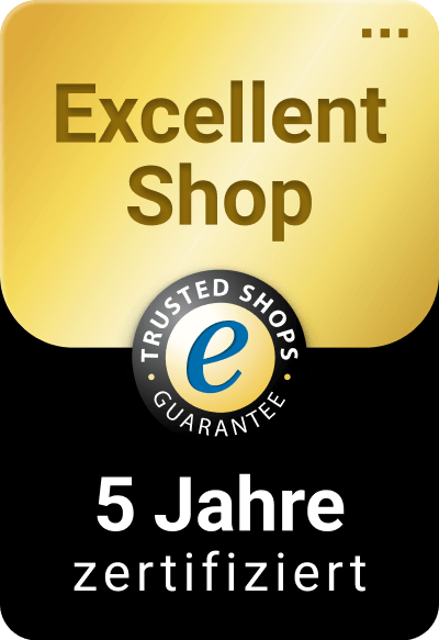 Trusted Shops Siegel - seit fünf Jahren zertifiziert! 