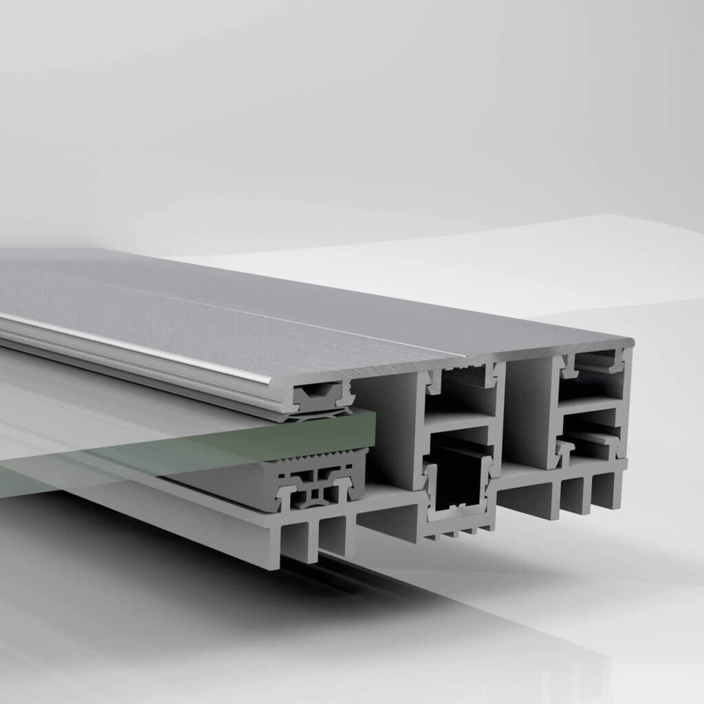 Querschnitt eines Verlegeprofils für Stegplatten.