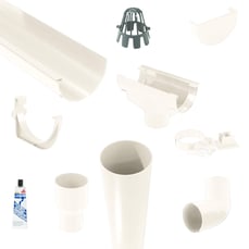 Kunststoff Dachrinnen Sparpaket 4 m