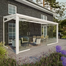 Glasschiebetüren | Vorderseite | RAL 9001 | Breite 3,00 m