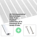 Acrylglas Stegdoppelplatte | 16 mm | Profil A1 | Sparpaket | Plattenbreite 98 cm | Klar | Breitkammer | Breite 5,10 m | Länge 7,00 m #2