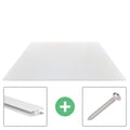 Acrylglas Stegdoppelplatte | 16 mm | Profil Zevener Sprosse | Sparpaket | Plattenbreite 1,20 m | Opal Weiß | Breite 3,79 m | Länge 2,00 m #1