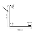 Außenecke | 10 cm x 10 cm x 2,00 m | Stahl 0,50 mm | 50 µm PURLAK® | 8017 - Schokoladenbraun #4