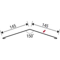Firstblech flach | 14,5 x 14,5 cm | 150° | Stahl 0,50 mm | 25 µm Polyester | 9002 - Grauweiß #6