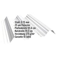 Hochprofil T92P | Dach | Stahl 0,75 mm | 25 µm Polyester | 9010 - Reinweiß #2