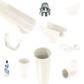 Kunststoff Dachrinnen Sparpaket 10,00 m | Ø 125/90 mm | Farbe Weiß #1