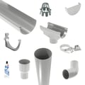 Kunststoff Dachrinnen Sparpaket 6,00 m | Ø 150/110 mm | Farbe Grau #1