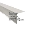 Ortgangwinkel | 20 x 20 cm | Stahl 0,75 mm | 25 µm Polyester | 9006 - Weißaluminium #2