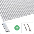 Polycarbonat Doppelstegplatte | 16 mm | Profil A1 | Sparpaket | Plattenbreite 98 cm | Klar | Breitkammer | Breite 9,13 m | Länge 3,00 m #1