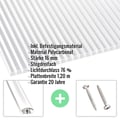 Polycarbonat Stegplatte | 16 mm | Profil A4 | Sparpaket | Plattenbreite 1,20 m | Klar | Beidseit. UV-Schutz | Breite 3,08 m | Länge 2,00 #2