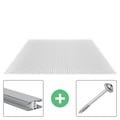 Polycarbonat Stegplatte | 16 mm | Profil Mendiger | Sparpaket | Plattenbreite 98 cm | Klar | Novalite | Breite 3,09 m | Länge 2,00 m #1
