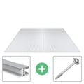 Polycarbonat Stegplatte | 25 mm | Profil Mendiger | Sparpaket | Plattenbreite 98 cm | Klar | X-Struktur | Breite 8,15 m | Länge 7,00 m #1