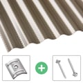 Polycarbonat Wellplatte | 76/18 | Sparpaket | 2,60 mm | Bronze | Wabenstruktur | Breite 7,91 m | Länge 5,00 m #1