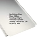 Stehfalzblech PD-510-S | Flach | Anti-Tropf 700 g/m² | Stahl 0,50 mm | 25 µm Polyester | 9002 - Grauweiß #2