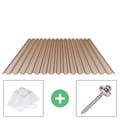 PVC Spundwandplatte | 70/18 | Sparpaket | 1,00 mm | Bronze | Breite 8,41 m | Länge 3,50 m #1