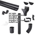 Stahl Dachrinnen Sparpaket 10 m | Ø 125/90 mm | 9005 - Tiefschwarz #2