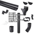 Stahl Dachrinnen Sparpaket 7 m | Ø 125/90 mm | 9005 - Tiefschwarz #2