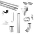 Stahl Dachrinnen Sparpaket 7 m | Ø 125/90 mm | 9006 - Weißaluminium #1