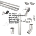 Stahl Dachrinnen Sparpaket 7 m | Ø 125/90 mm | 9007 - Graualuminium #2