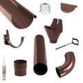 Stahl Dachrinnen Sparpaket 8,00 m | Ø 150/100 mm | Farbe Braun #1